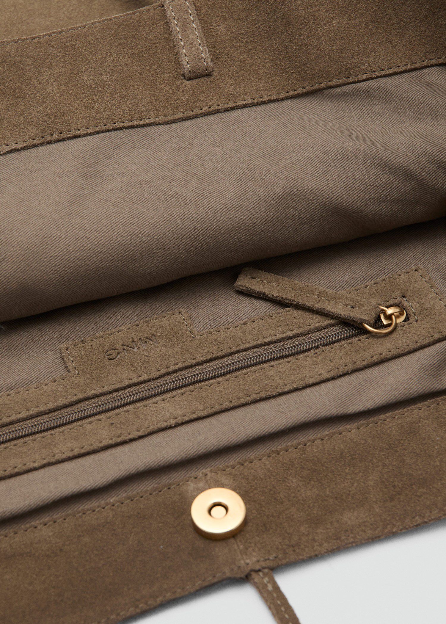 Suede leather shopper bag