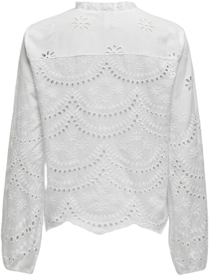 ONLBINE LALISA LS V-NECK EMB TOP WV