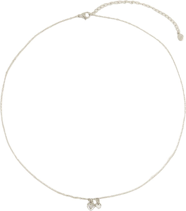 Two rhinestone heart necklace