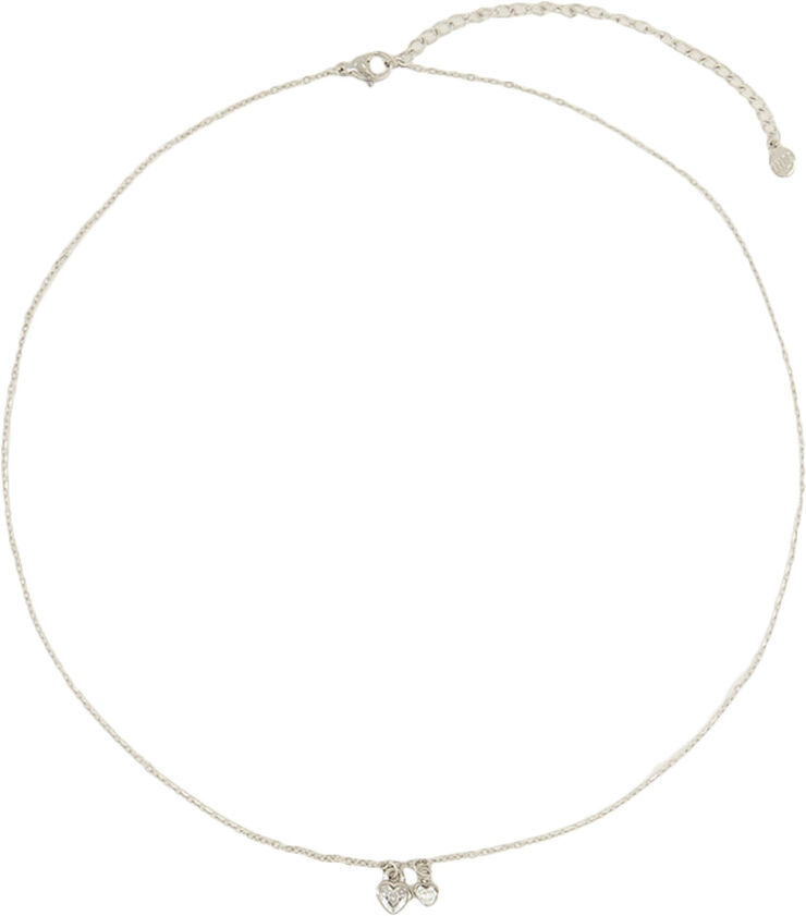 Two rhinestone heart necklace