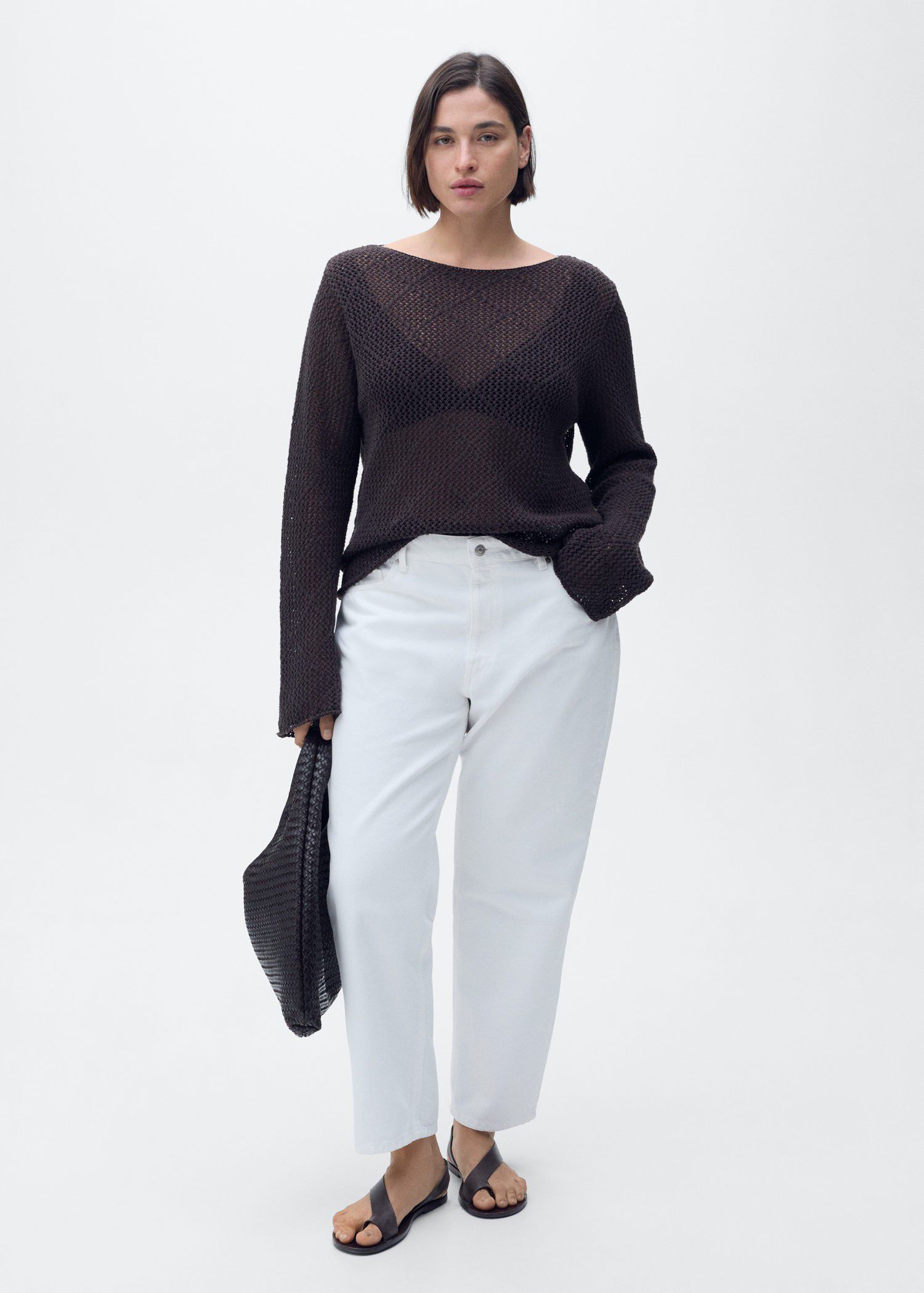 Mid-rise straight jeans