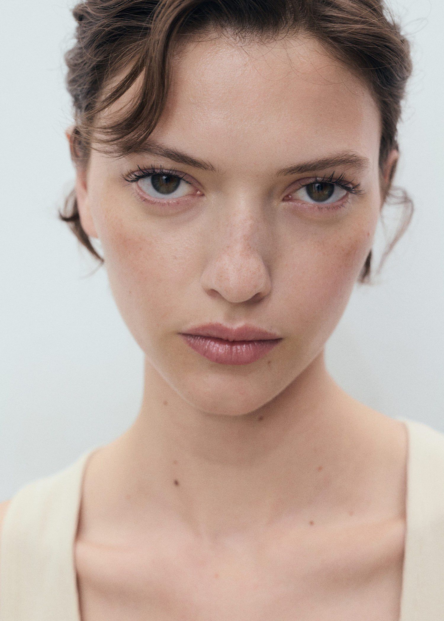 Flared dress in combined fabric