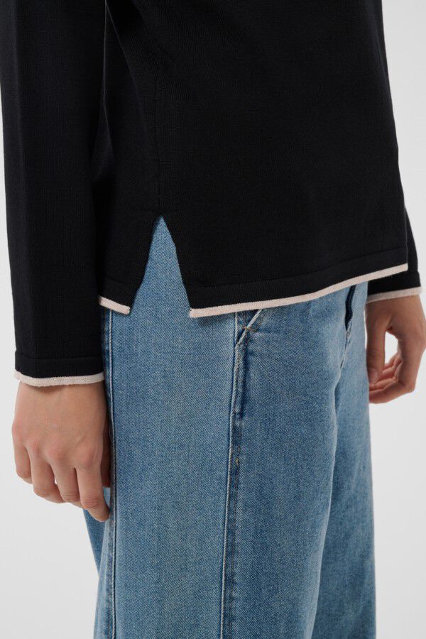 MilaSZ LS Contrast Pullover