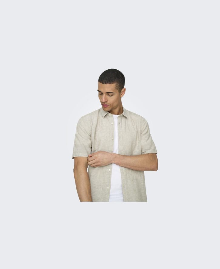 ONSCAIDEN LIFE SS SOLID LINEN SHIRT