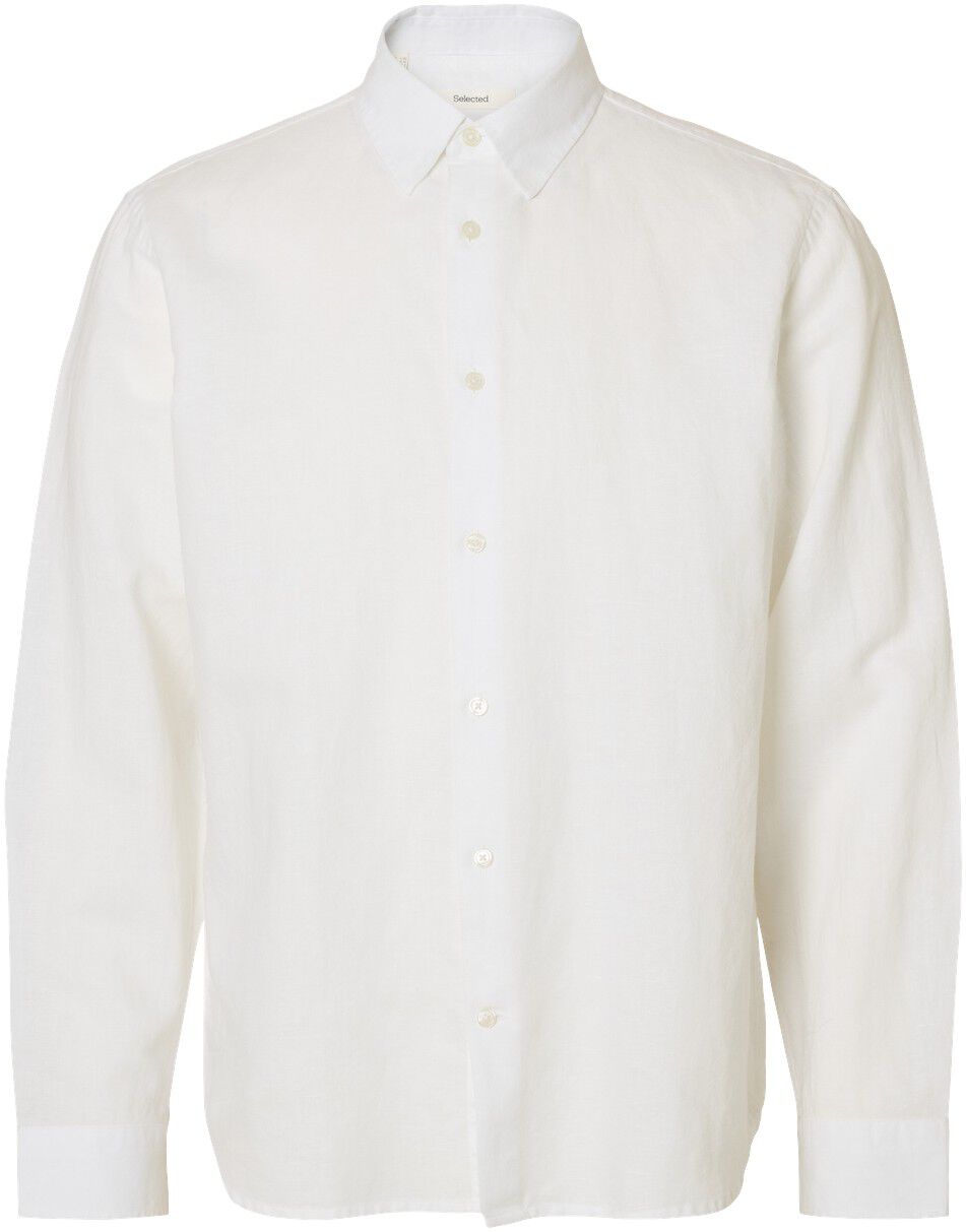 Slhregclay Linenblend Ls Shirt Cla Noos
