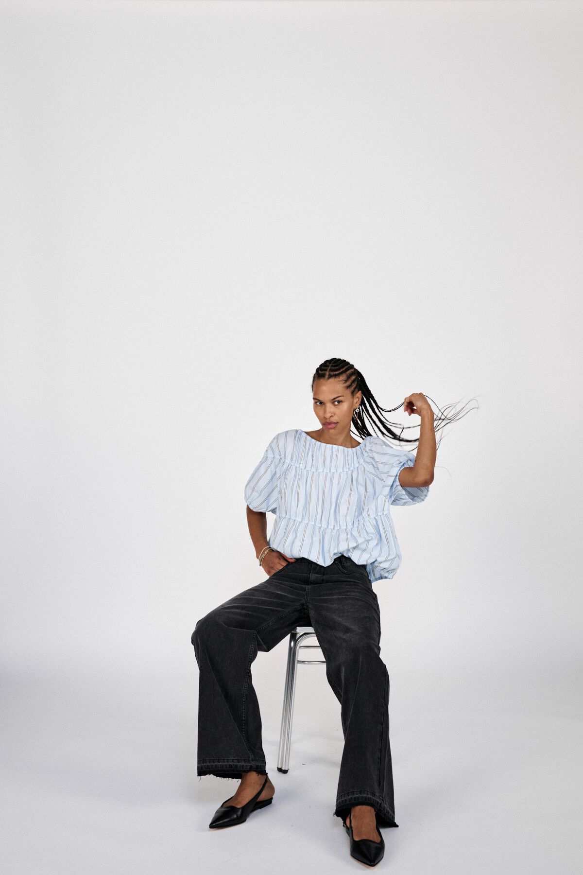 Denim black straight pants - Fellin