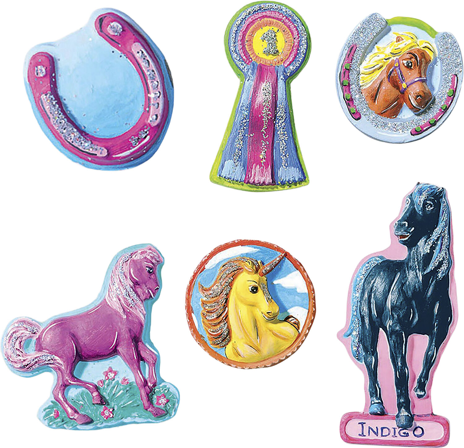 SES Creative - St&oslash;b & mal - Heste med glimmer