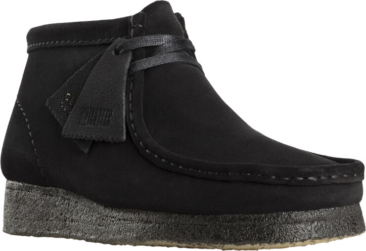 Wallabee Boot. Black Sde, D, 4