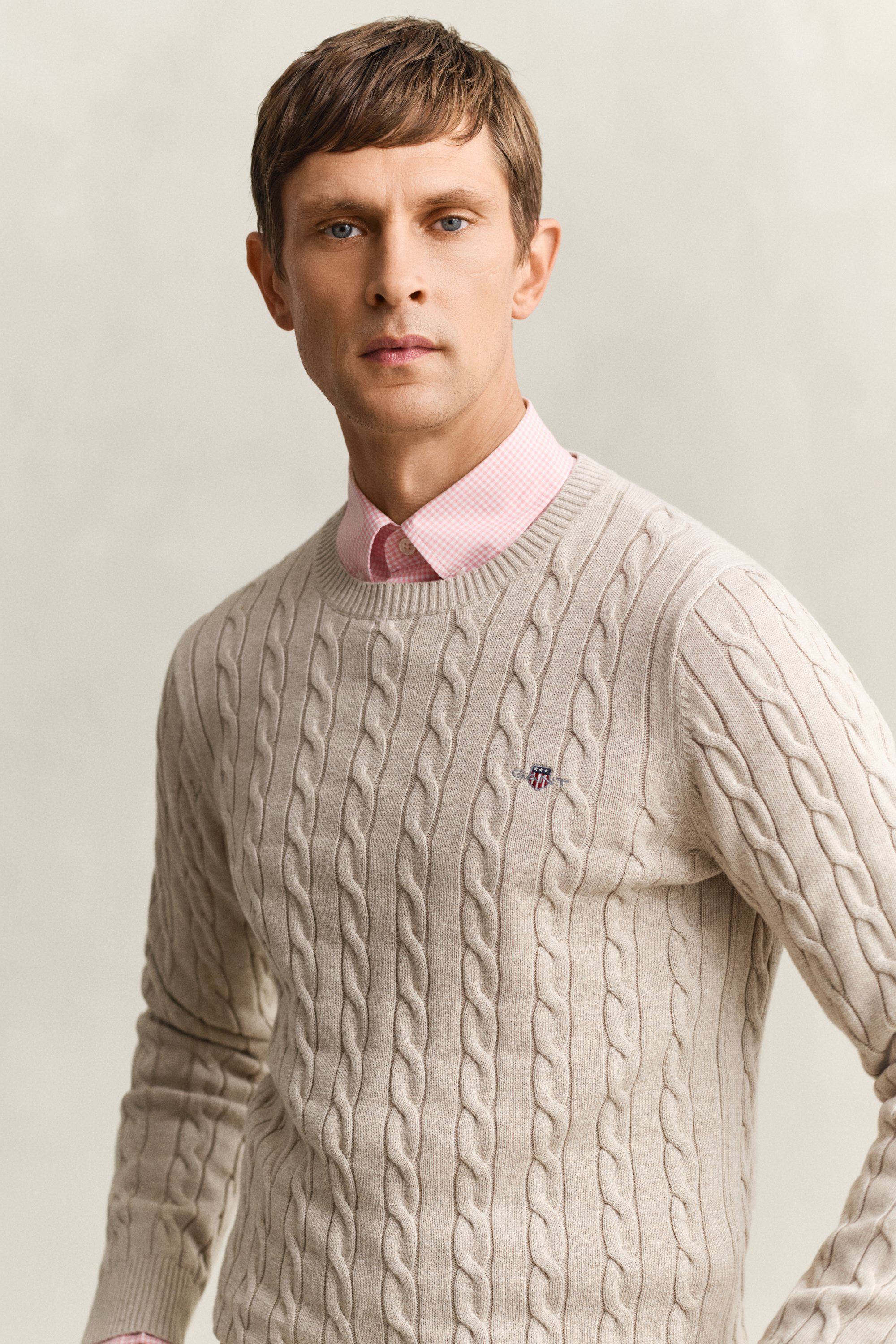 COTTON CABLE C-NECK