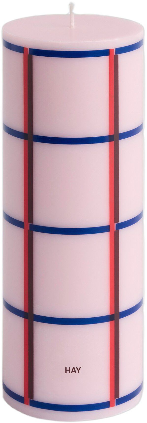 Column Candle-Medium-Light pink, red, bordeaux and dark blue