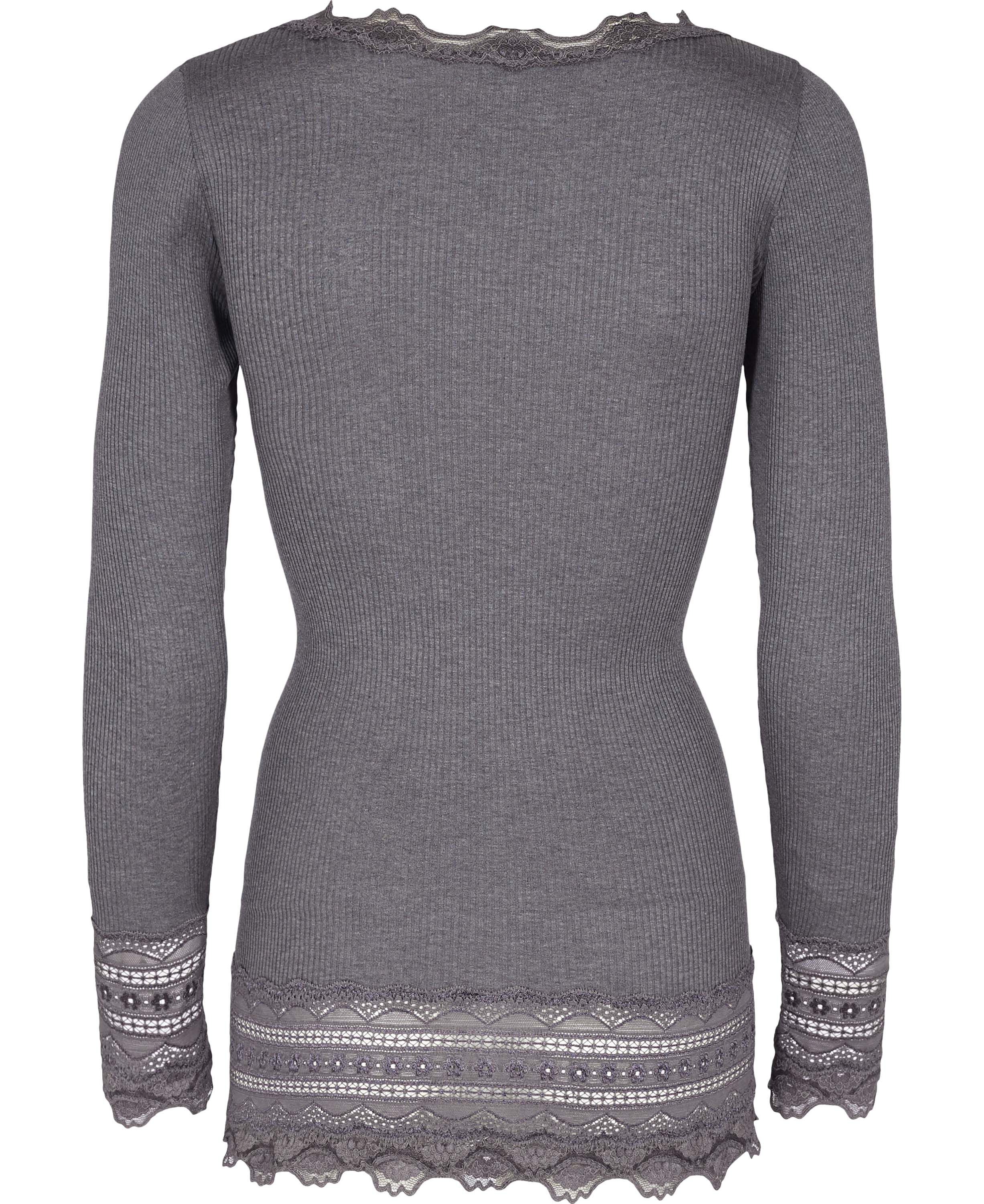 Silk t-shirt medium ls w/wide lace