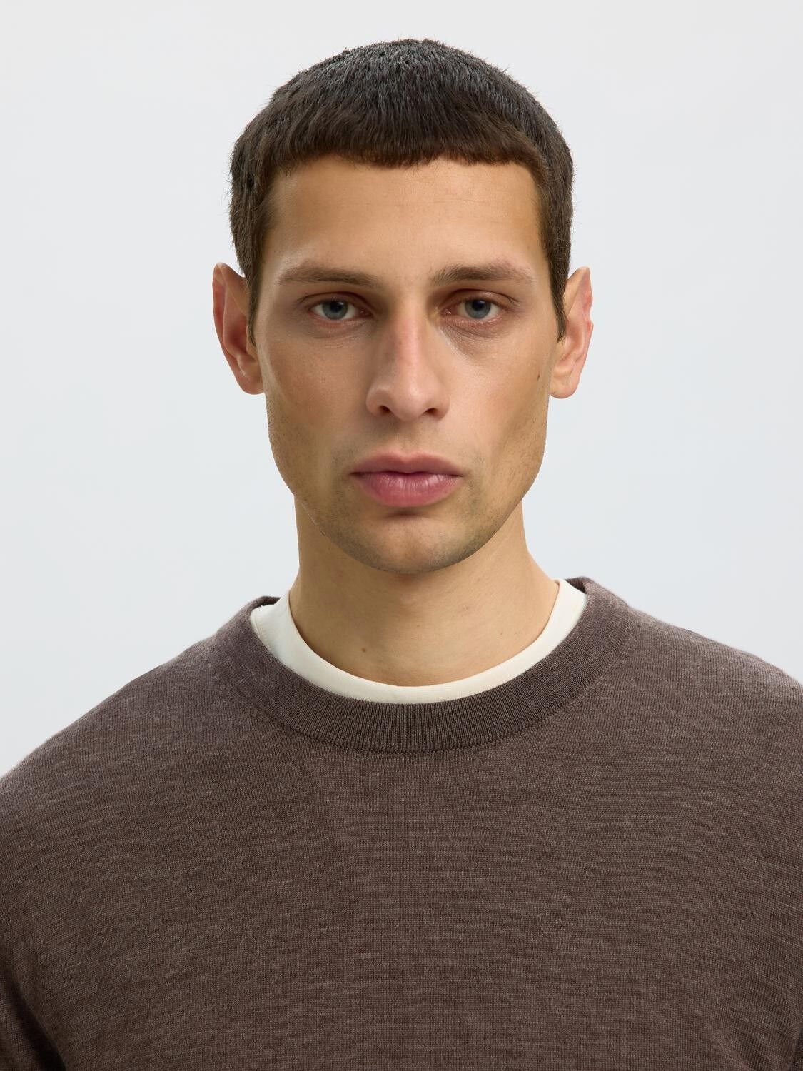 Slmtray Ls Knit Reg Merino Crew Noos