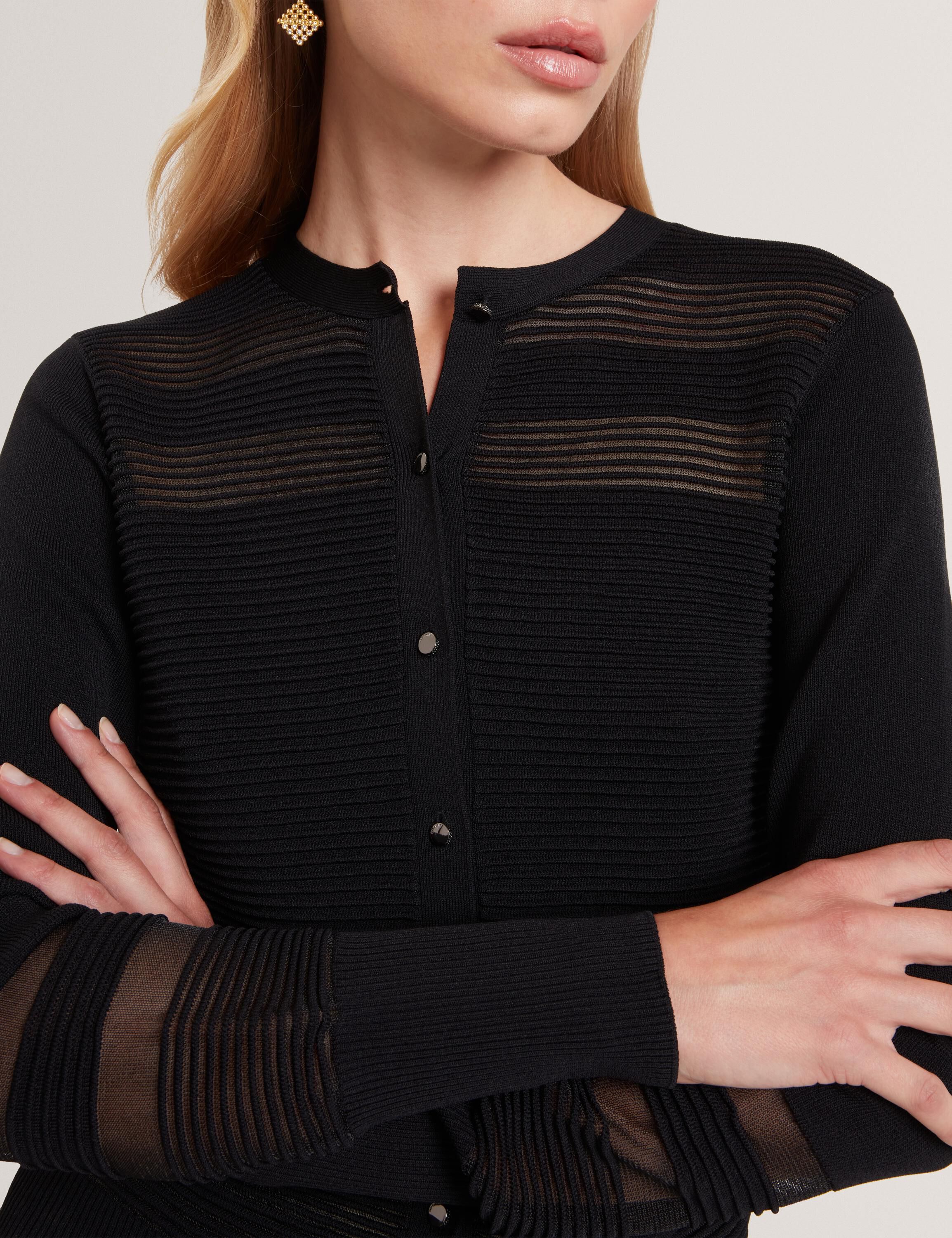 CALYAA Knit Cardigan With Invisible