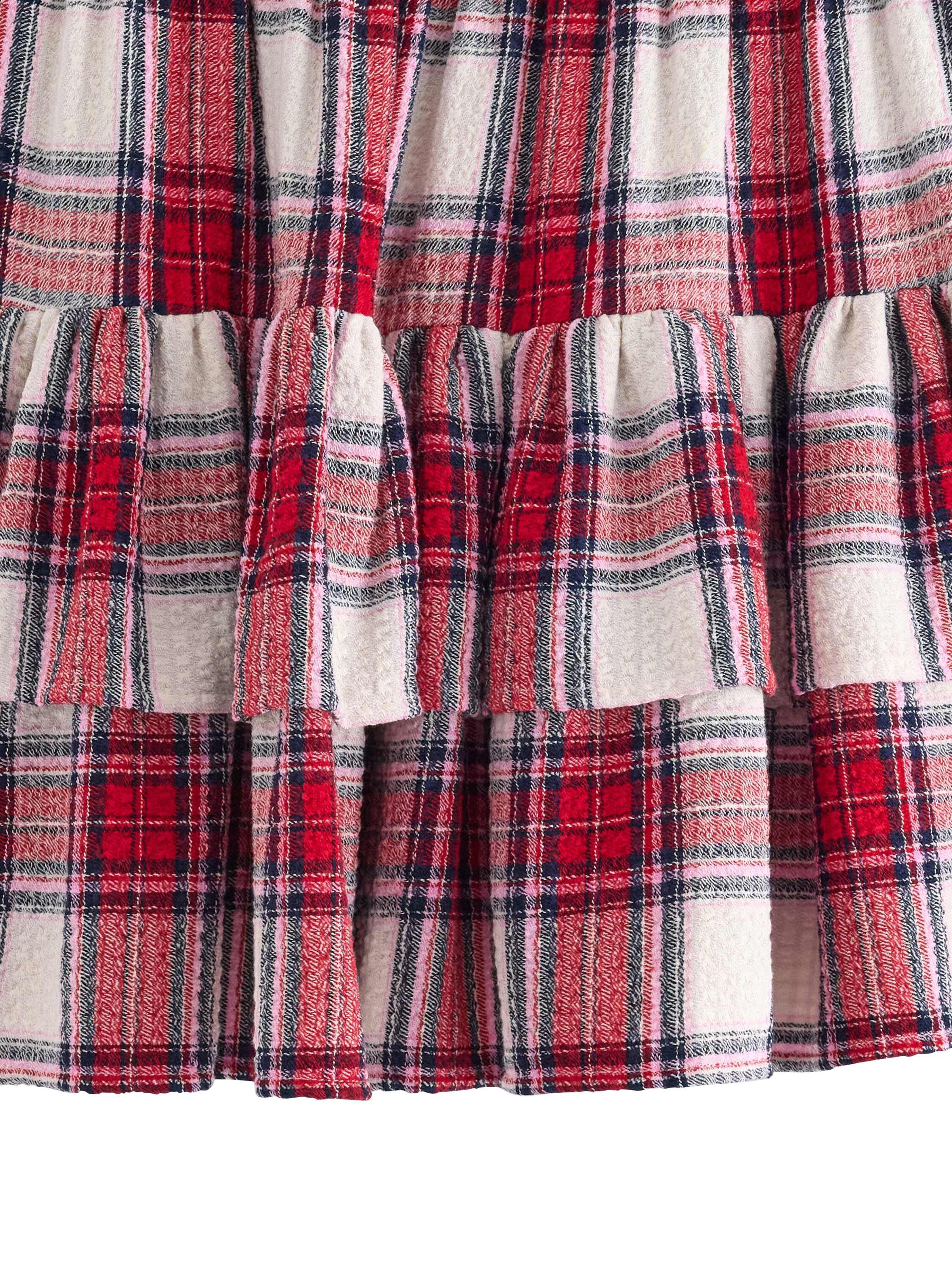 Vevd skj&oslash;rt med volanger og elastis