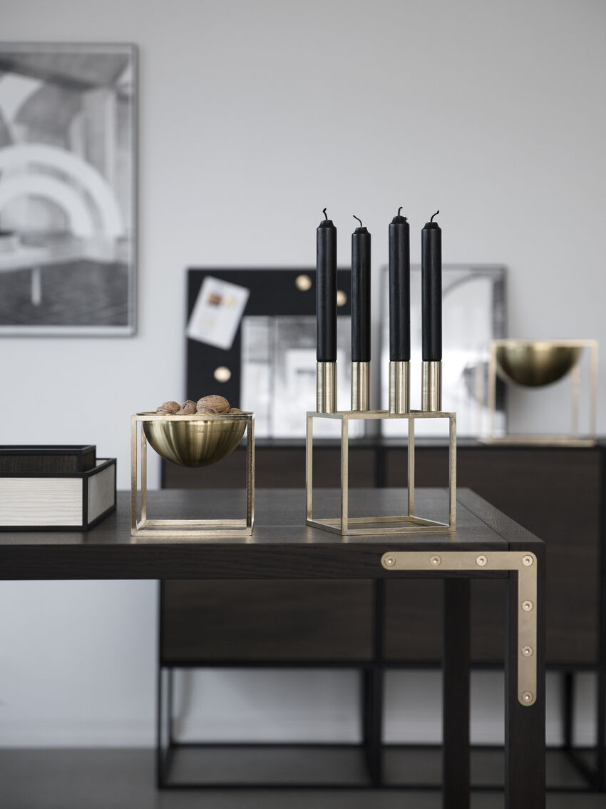 Kubus 4, Candle Holder, Gold-plated