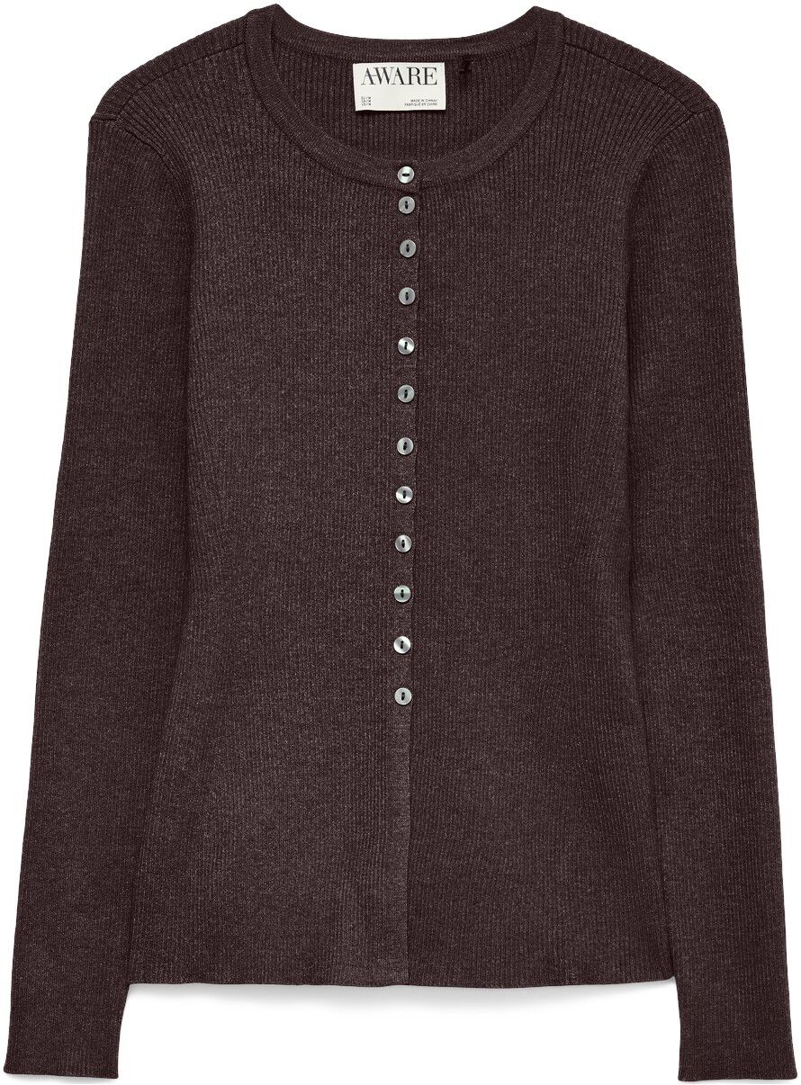 AWUKINO LS O-NECK KNIT CARDIGAN