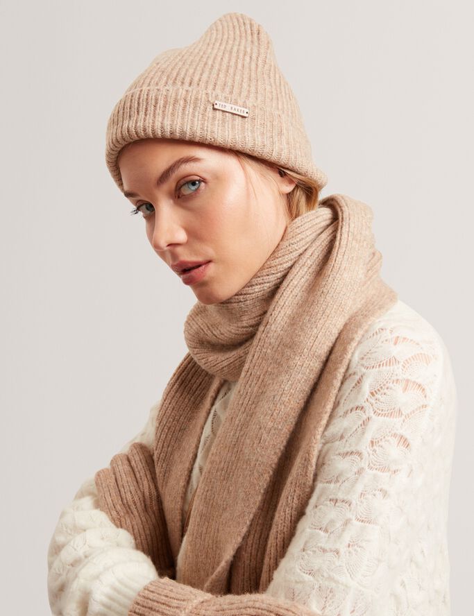 LIDIAAS Knitted Ribbed Beanie Hat