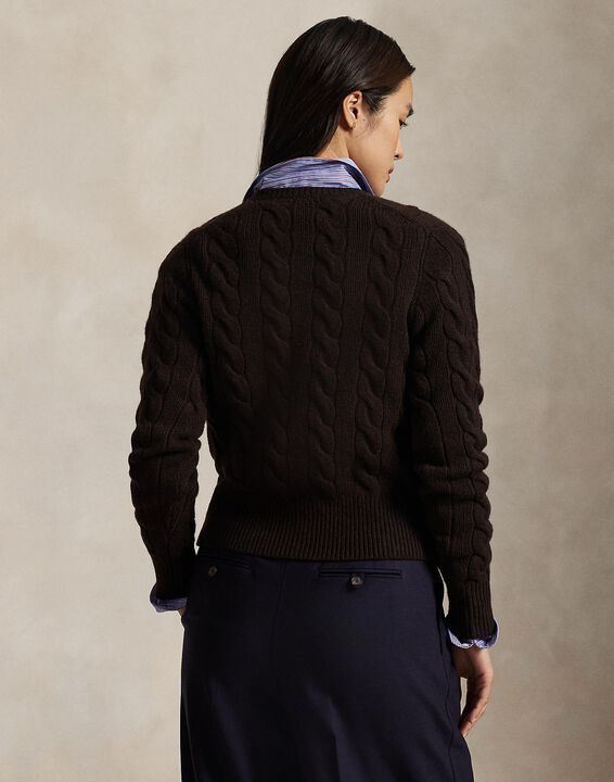 Cable-Knit Wool-Cashmere Cardigan