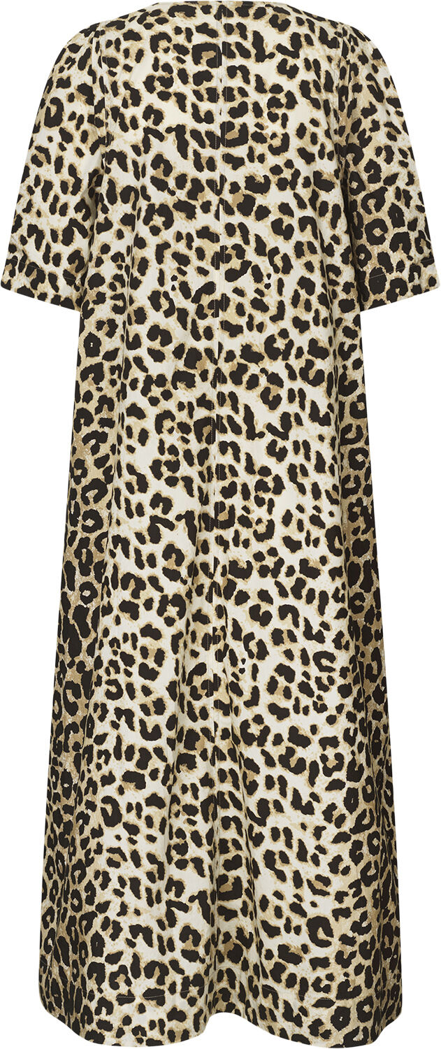 Leoa Poplin Leopard Maxi Kjole