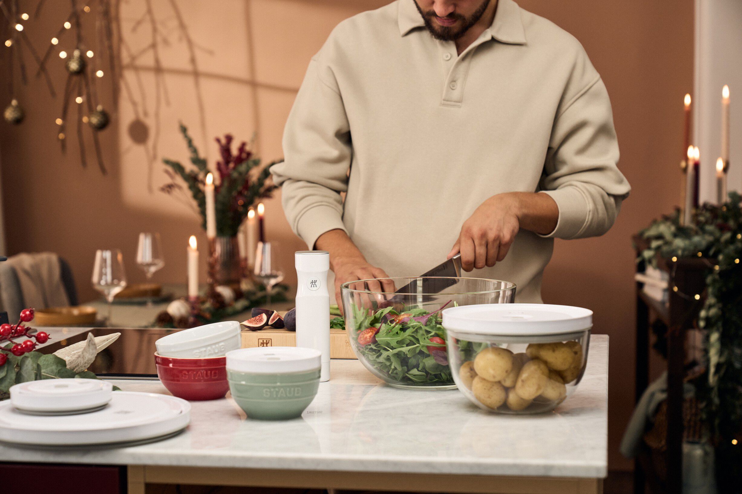 Fresh & Save BOWLS Vakuumsk&aring;l M / 19 cm, Glas, Transparent