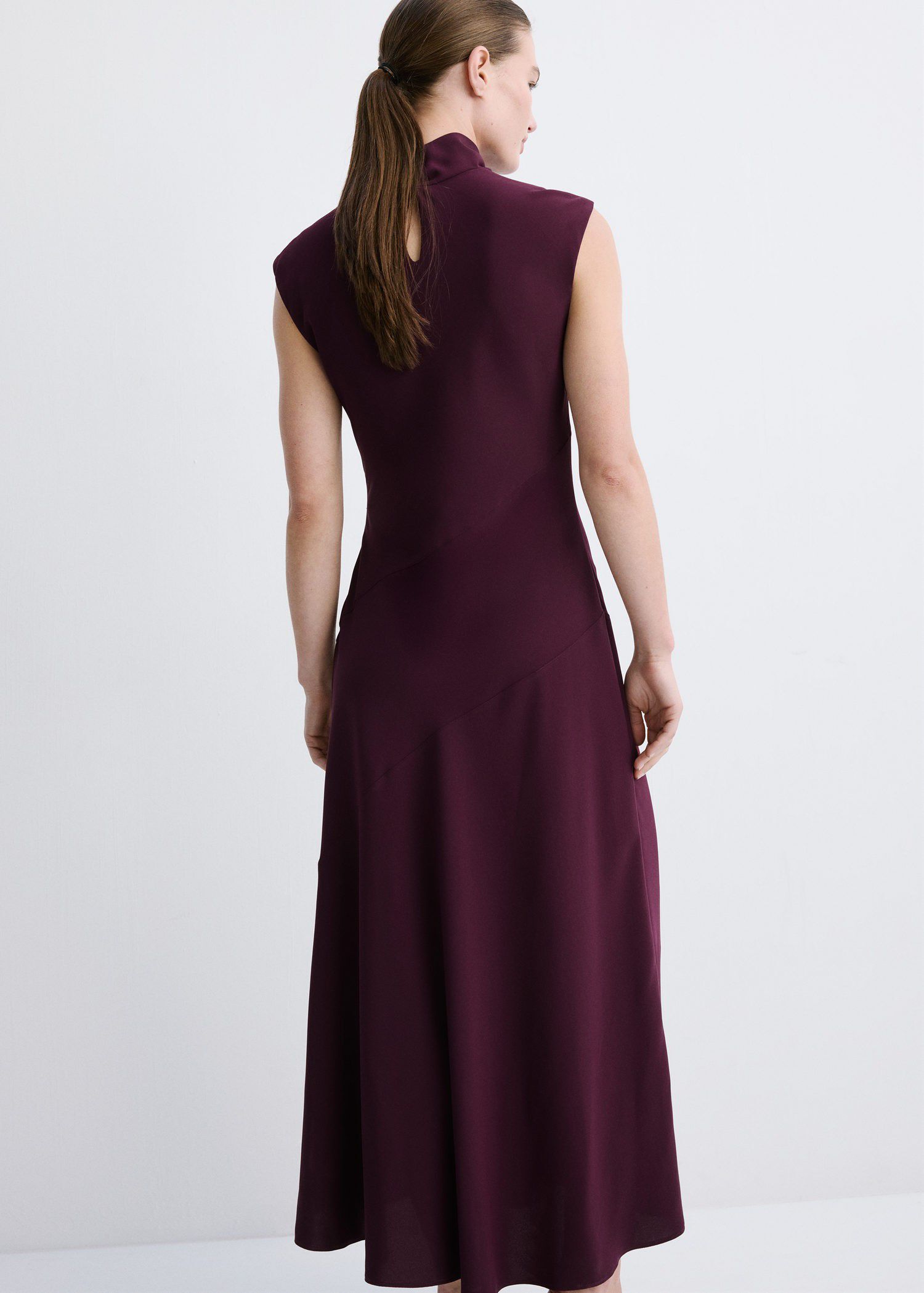 Long dress with draped neck