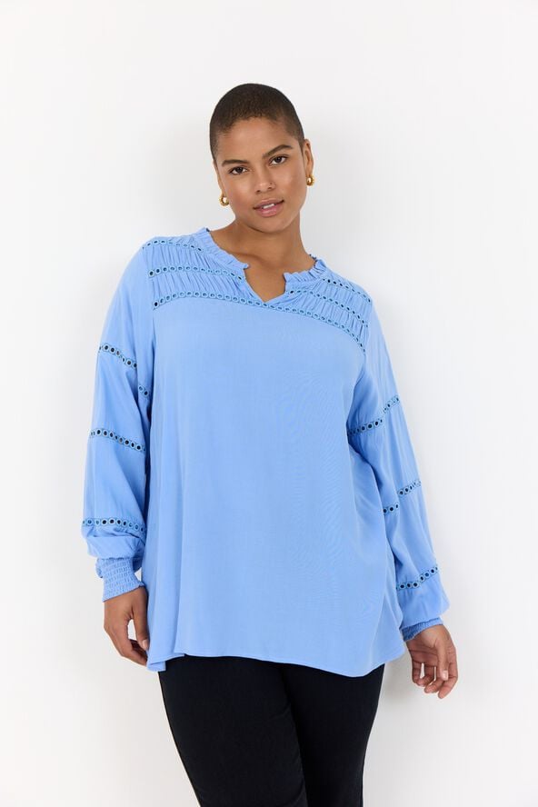 Curvy WA-SIA 32 Bluse Lyseblå