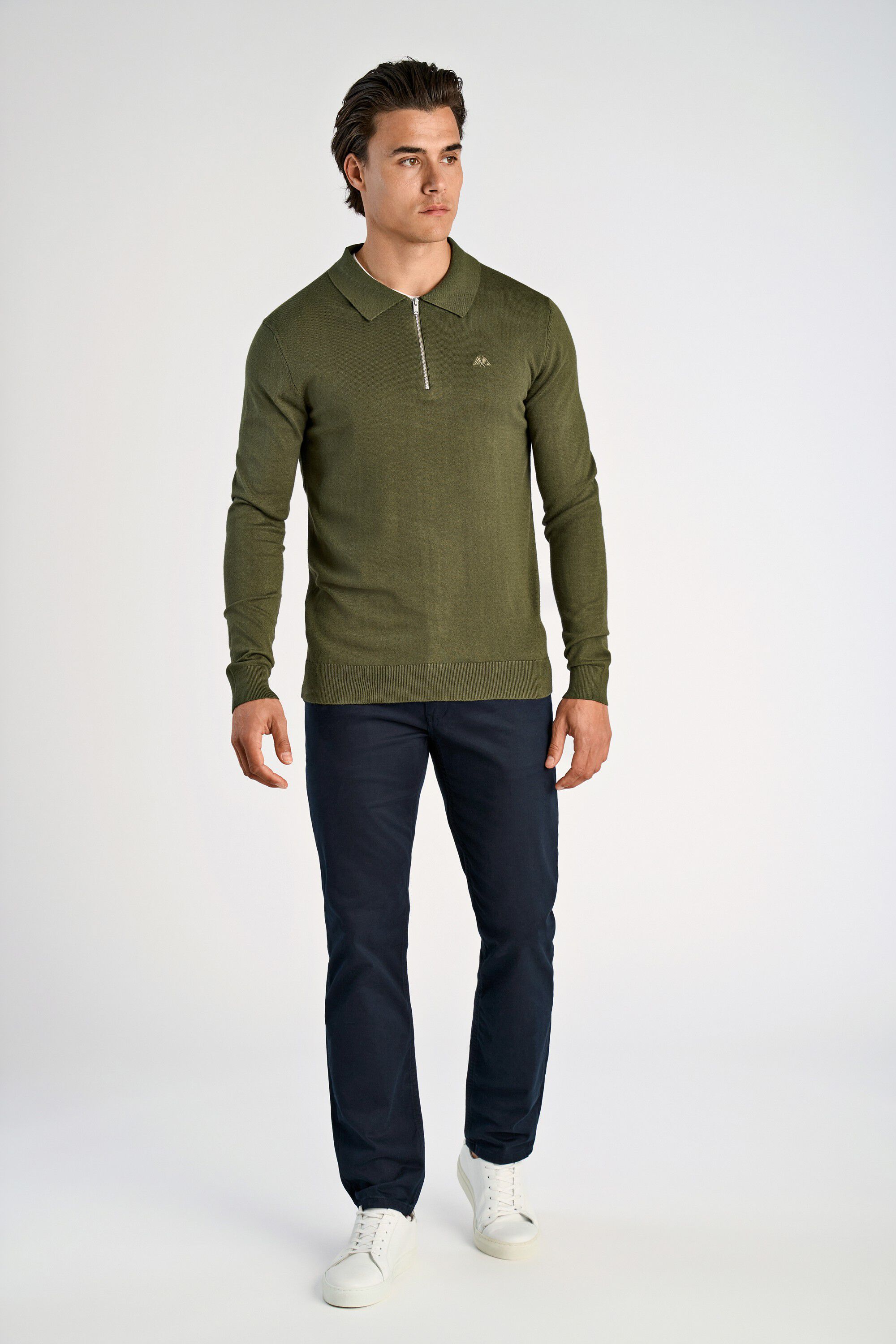 Ecovero L/S zip polo