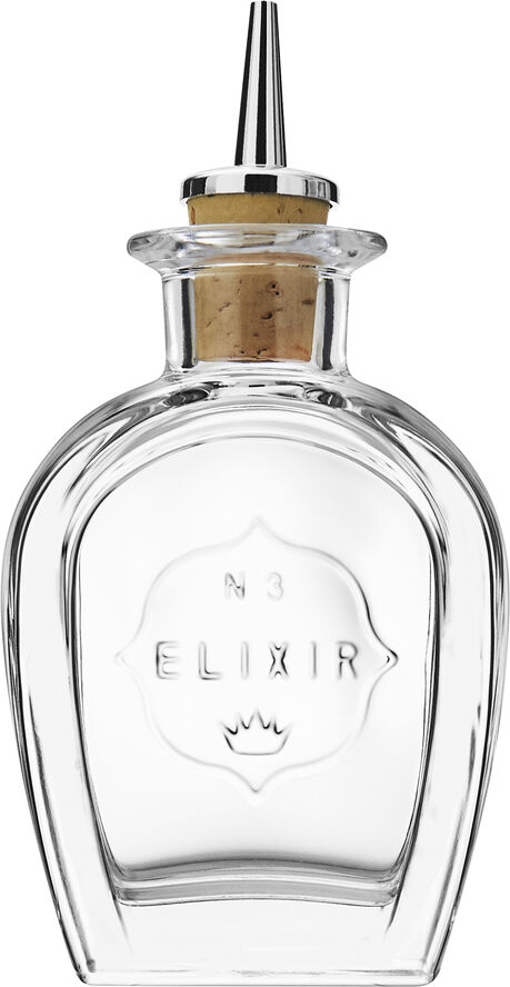 Flaske med stål-skjenketut rektang Elixir No. 3 10 cl