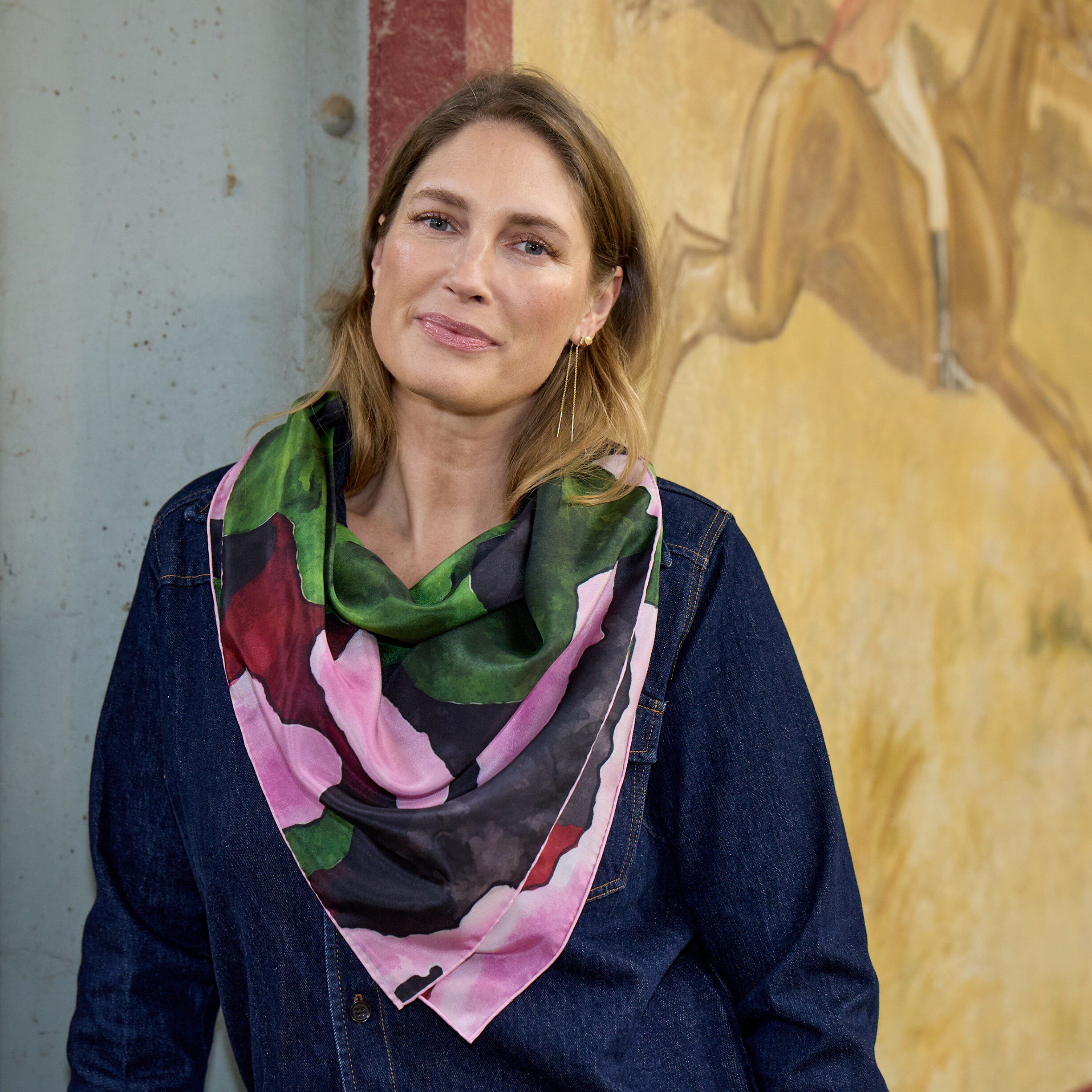 GREEN FLOWERS Scarf