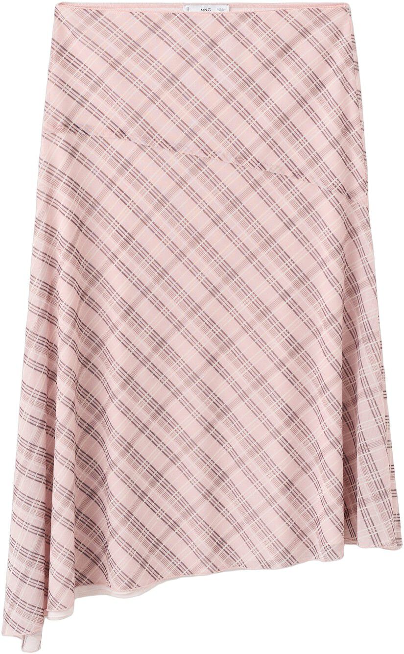 Checked asymmetric skirt