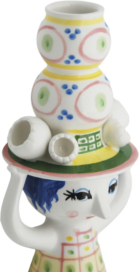 Lady with hat Lysestage H16 cm pink