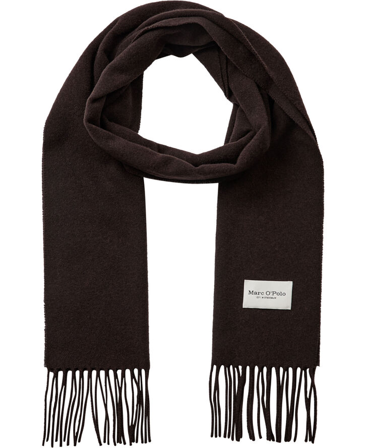 Scarf, woven wool, long fringes, so