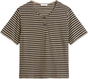 T-shirt, short sleeve, button plack