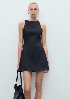 Short denim dress
