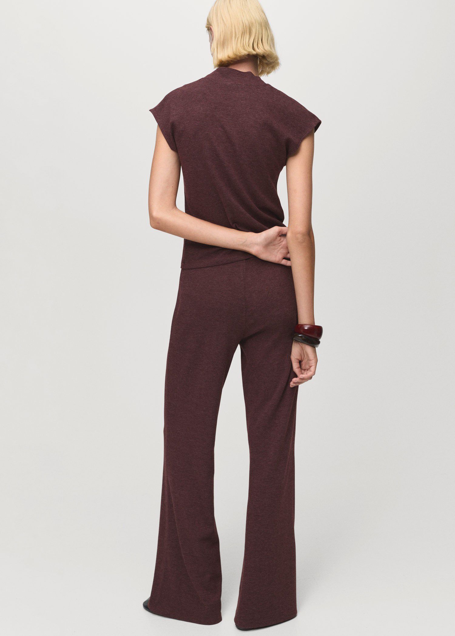 Knitted trousers with elastic waist