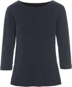 Naibu rib bluse med 3/4 &aelig;rme