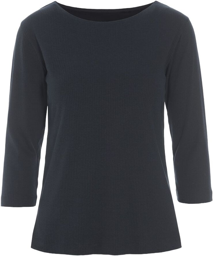 Naibu rib bluse med 3/4 ærme