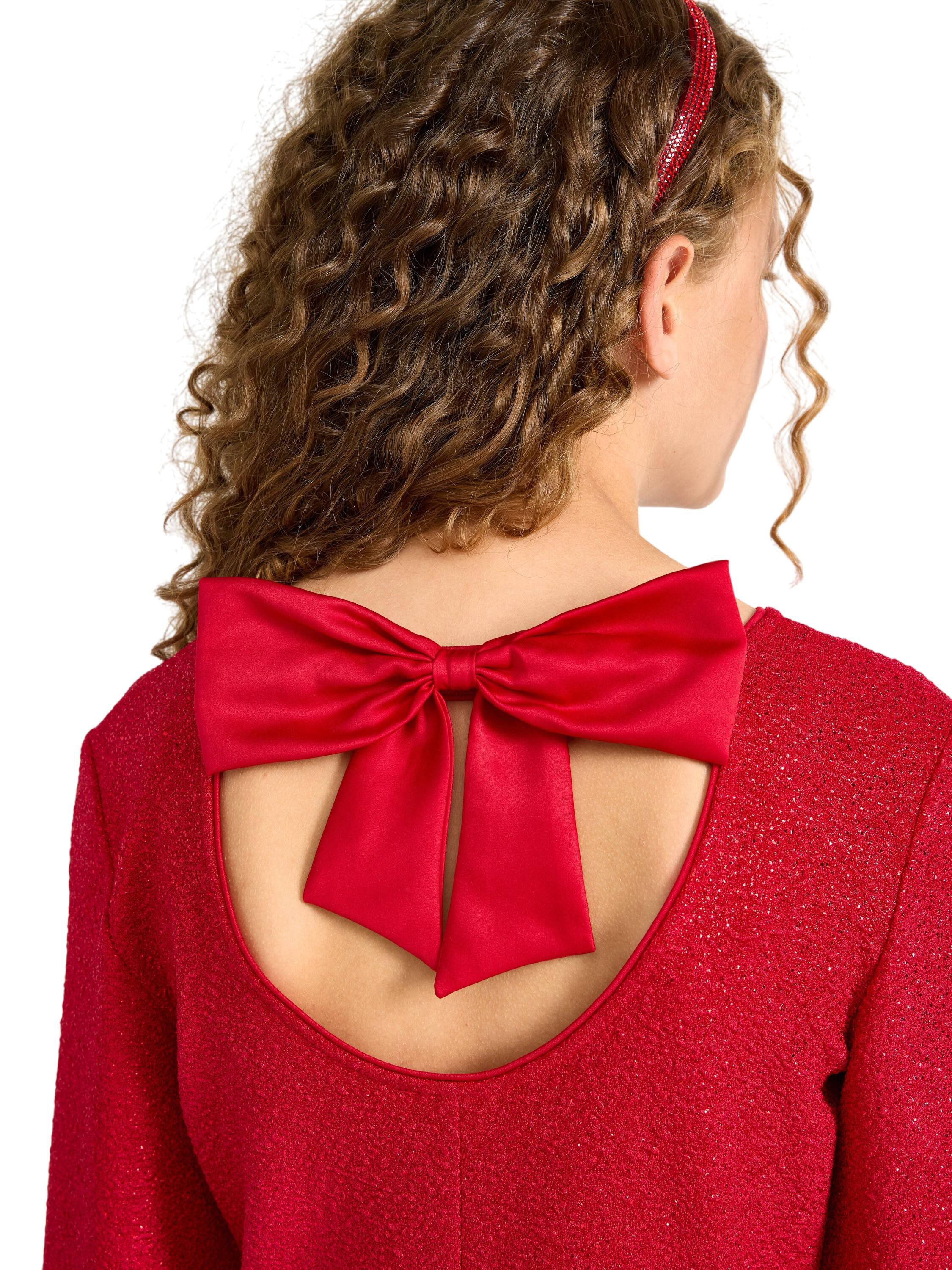 Long-sleeved dress in glittery jers