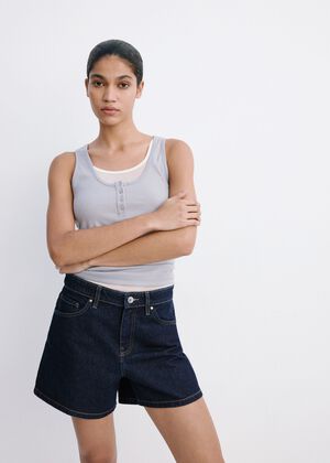 Straight-fit denim shorts