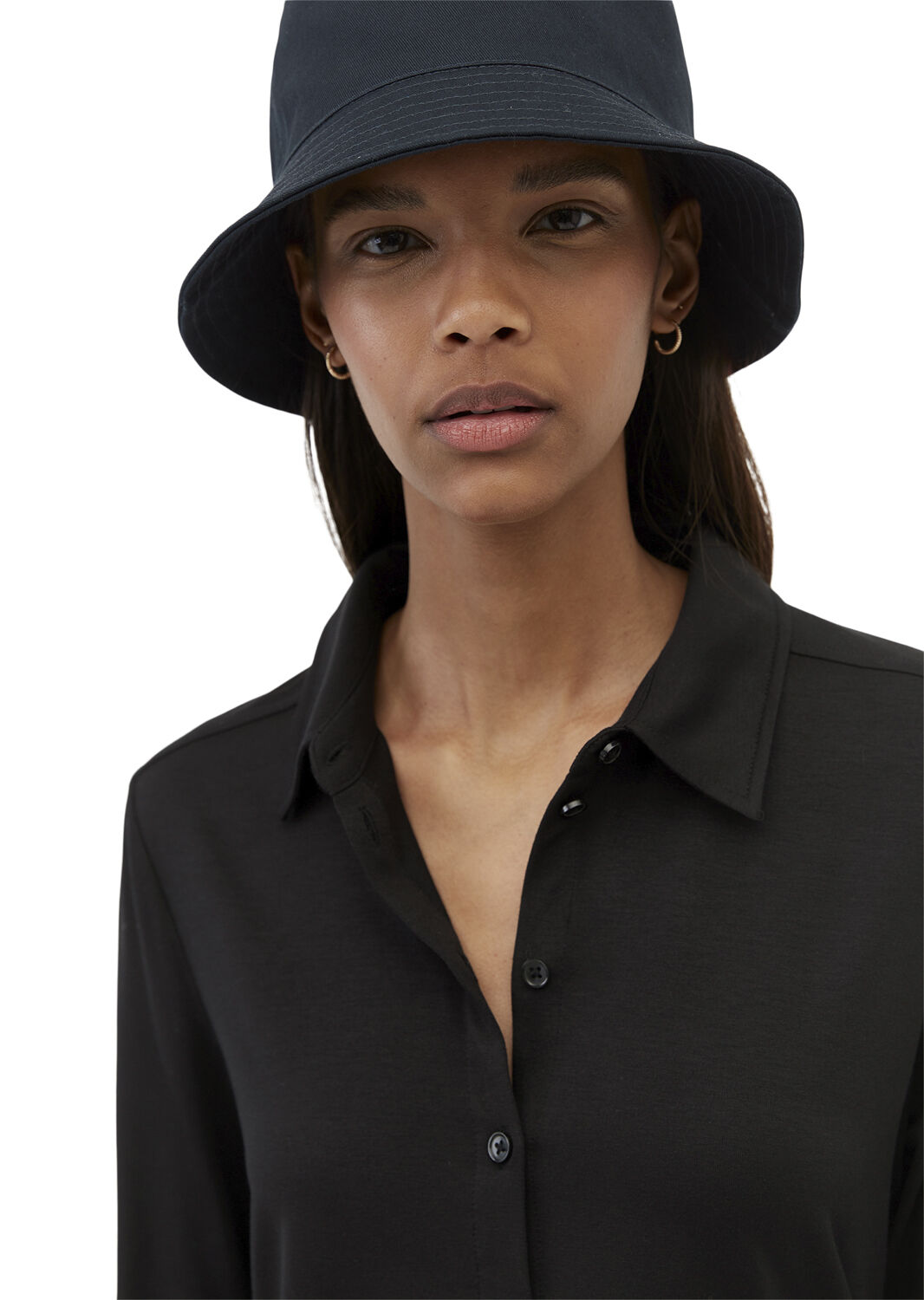 Jersey-blouse, long sleeve, collar,