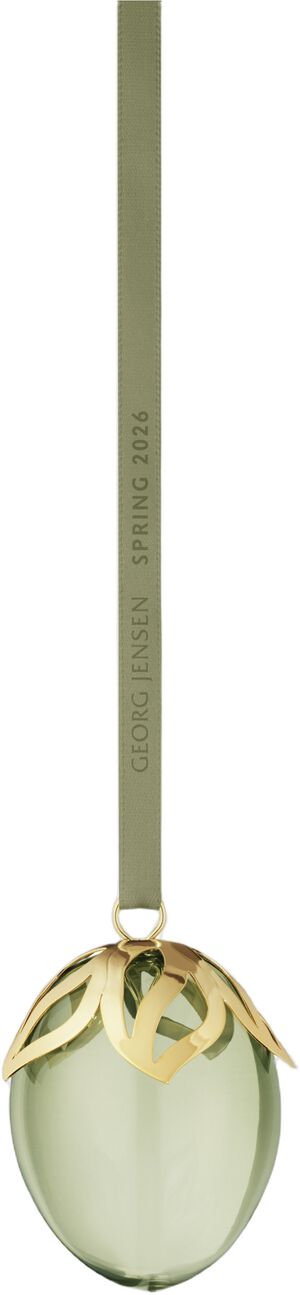 SPRING 2026 EGG GREEN GLASS 18 KT GOLD PLATED SS TOP