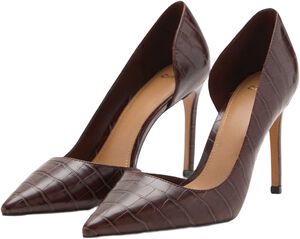 Croc-effect heeled shoes