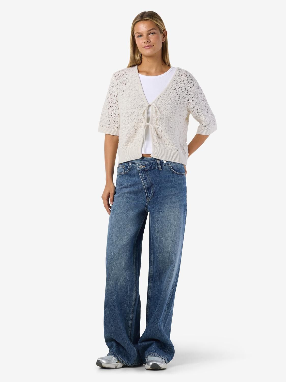 Nmlaika S/S Tie Knit Top Fwd