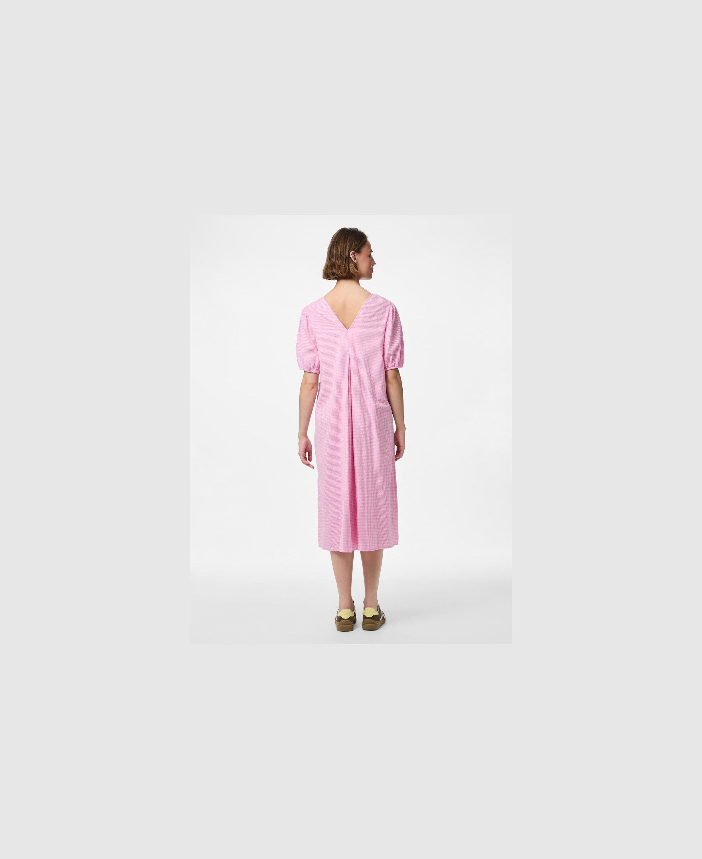 PCALMA 2/4 V-NECK MIDI DRESS WVN D2