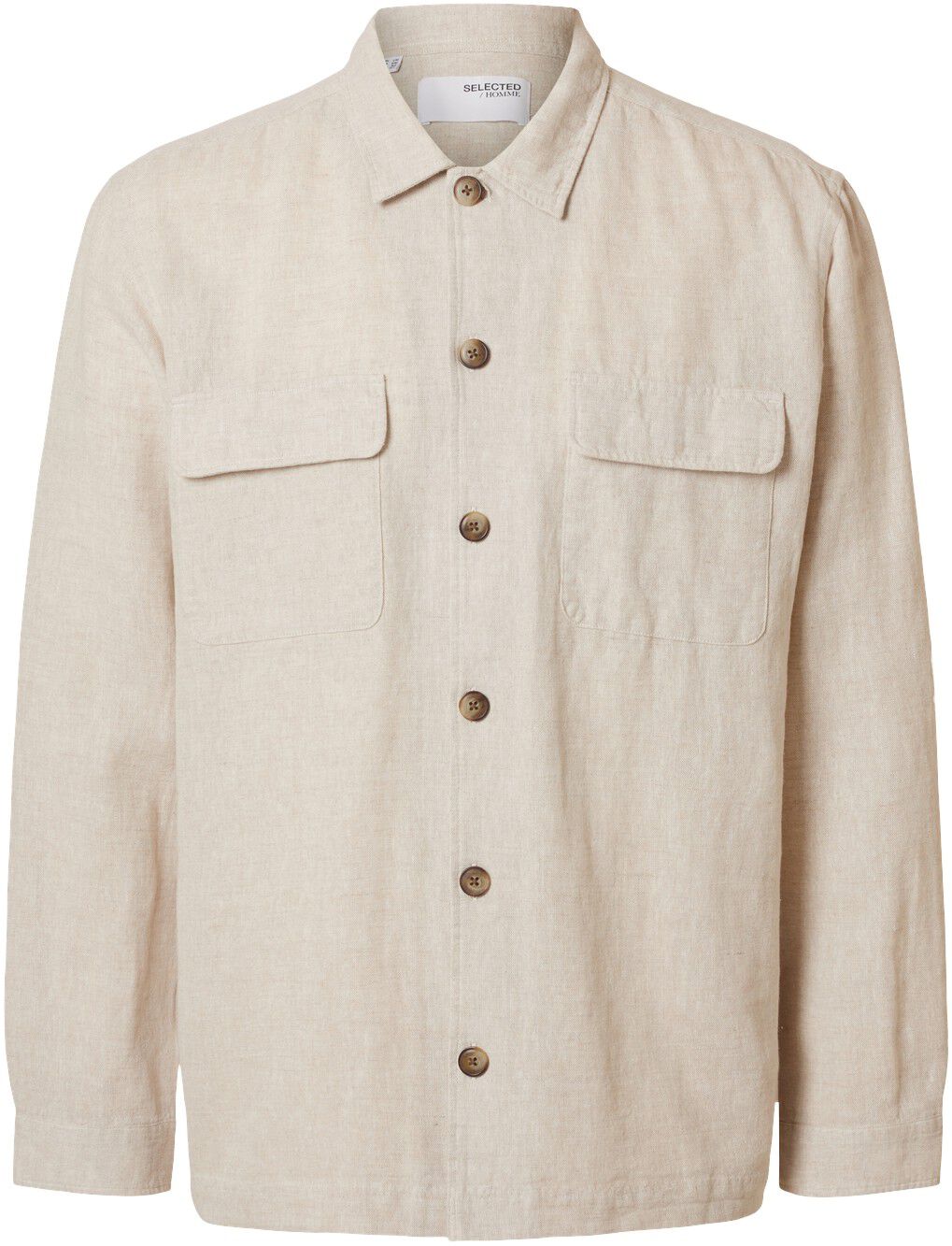 Slh-Leroy Linen Blend Overshirt Ls Noos