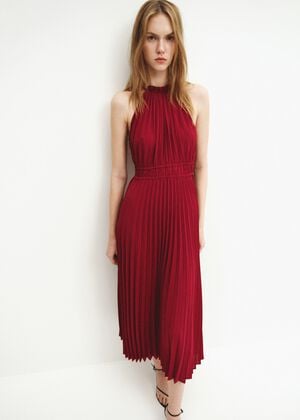 Pleated halter neck dress