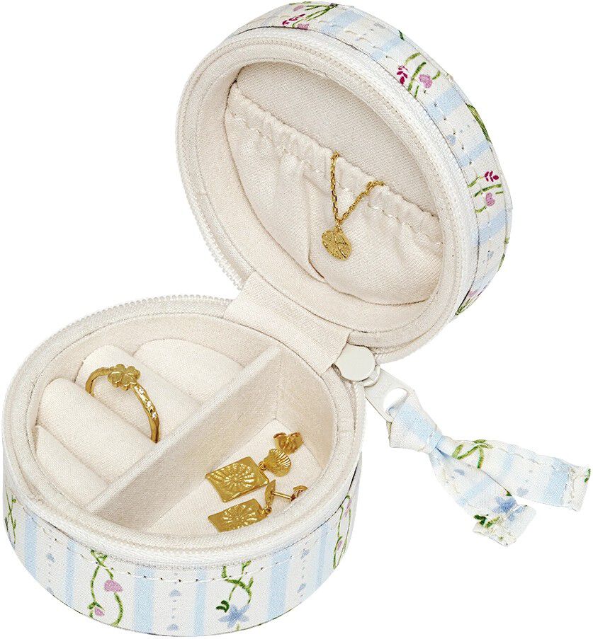 Round Jewelry Box - Small Garden Magic Ivory