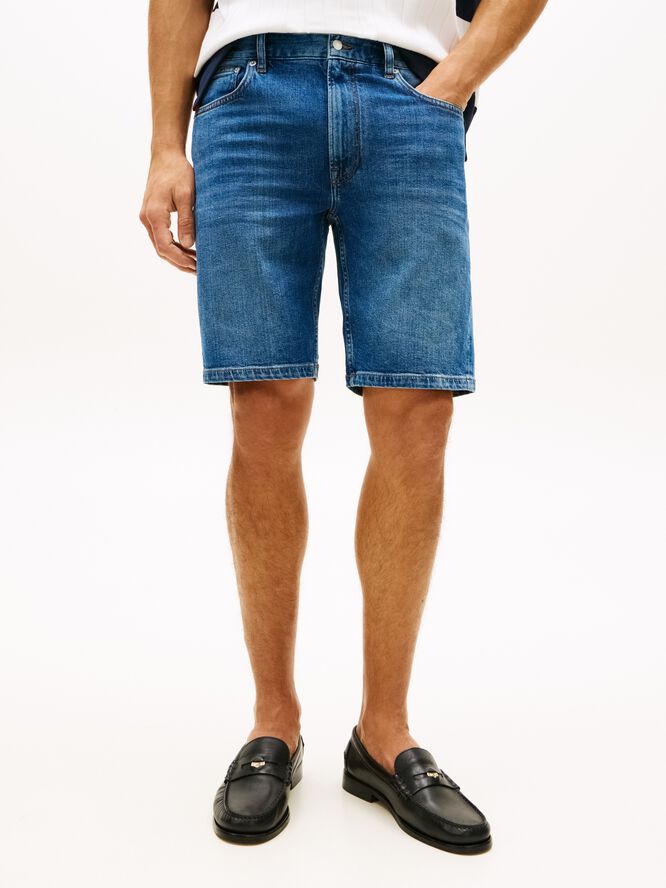 Denton Faded Straight Leg Denim Shorts
