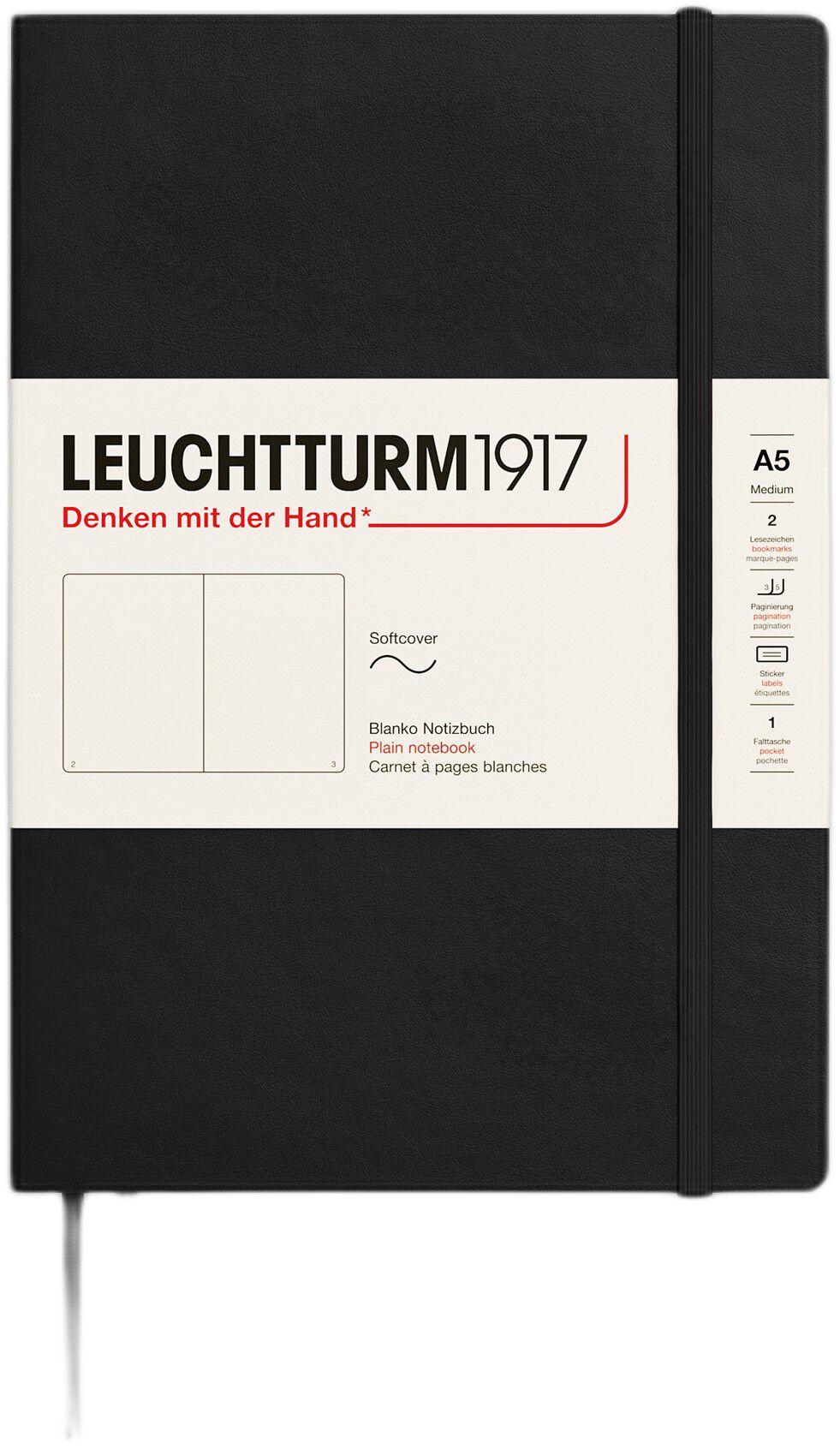 LT1917 Notebook A5 Blank SC - Black 318651