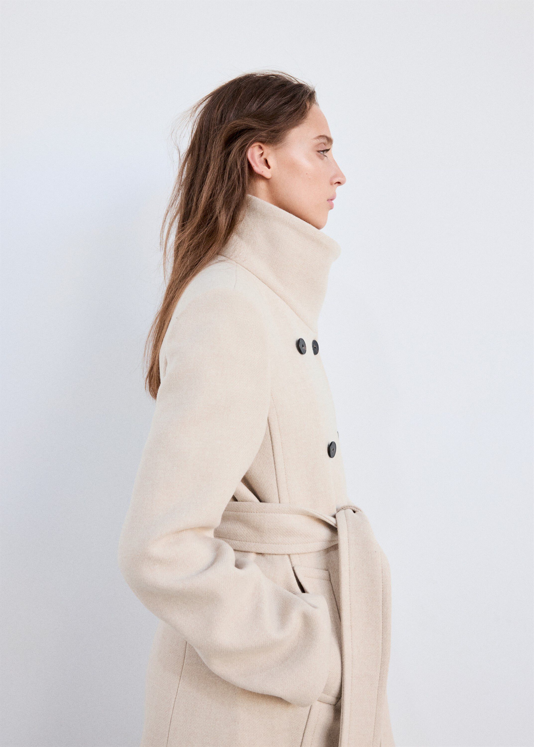 Manteco wool coat with funnel neck
